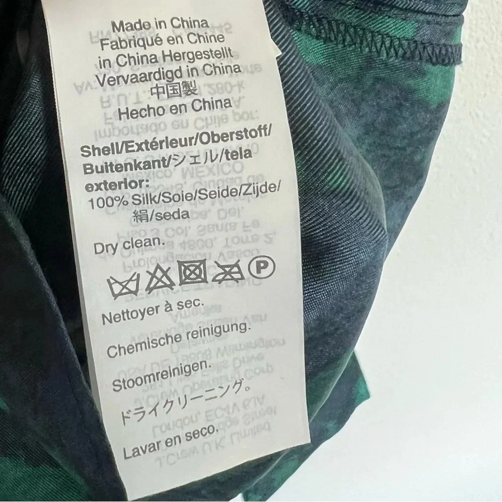 New J. Crew Collection Silk Twill Ruffle-collar Blouse Top Plaid Green Blue NWT